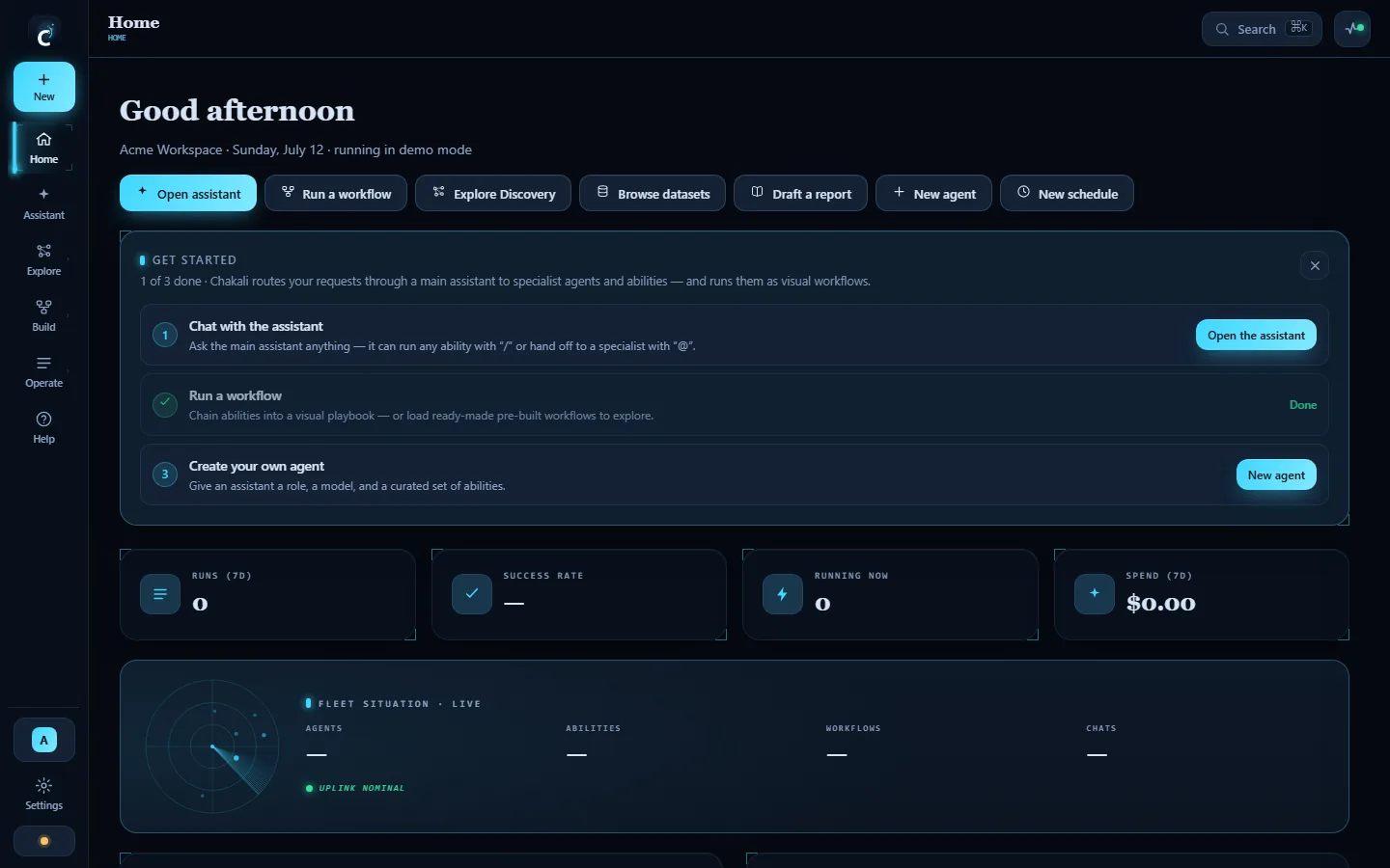 Chakali AI operating system command center